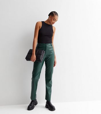 Make an Entrance Dark Green Sequin Wide Leg Trousers  New Look
