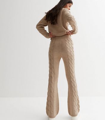 Slithem knitted trousers  Light beige marl  Ladies  HM IN