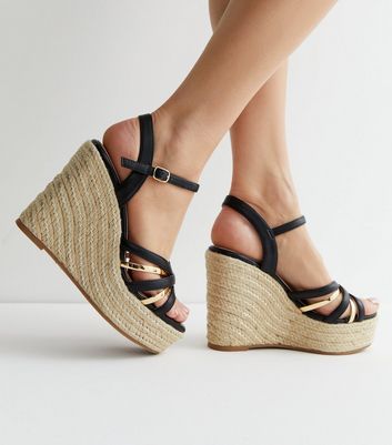 Black strappy espadrilles online