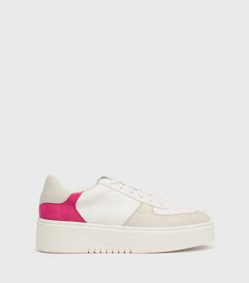 London Rebel White Leather-Look Colour Block Chunky Trainers