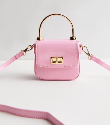 Public Desire Mid Pink Patent Cross Body Bag New Look