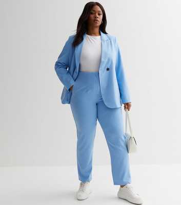 Vero Moda Curve Pale Blue High Waist Tapered Trousers
