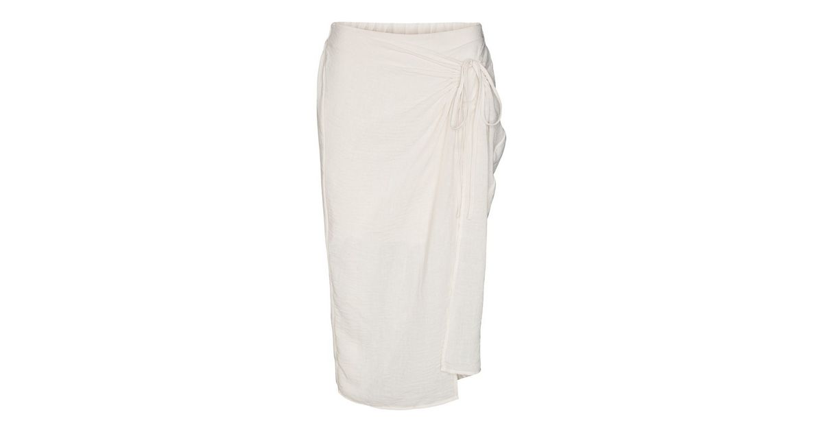 Vero Moda White Midi Wrap Skirt New Look