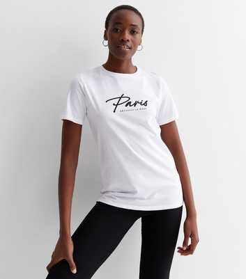 Tall White Paris Logo T-Shirt