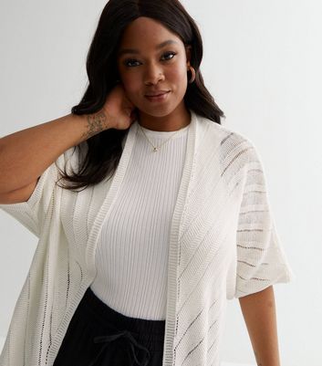 Women's plus size white on sale cardigan