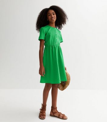 Girls button hot sale down dress