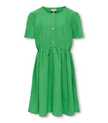 KIDS ONLY Green Textured Button Front Mini Dress