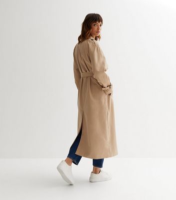 ONLY Camel Revere Collar Belted Trench Coat | New Look