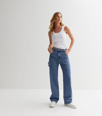 ONLY Blue Pocket High Waist Wide Leg Jeans | New Look