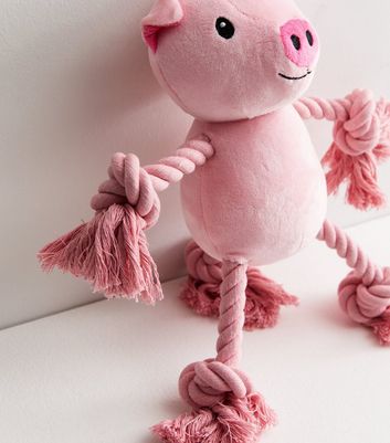 Soft pink pig dog toy on sale