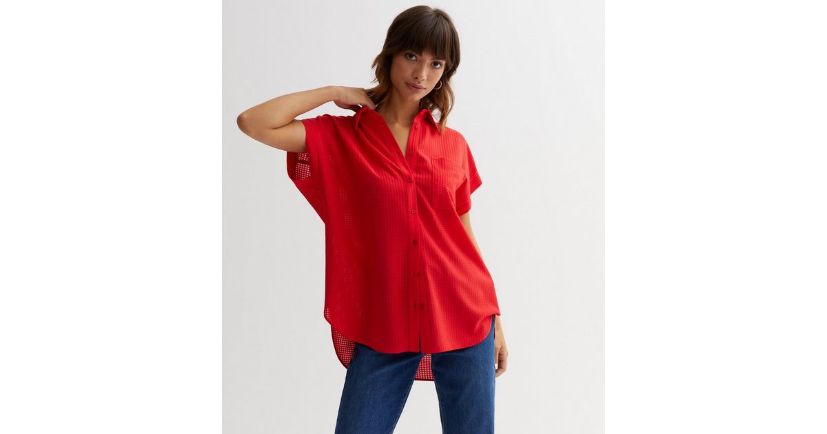 Red Check Short Sleeve Shirt | New Look