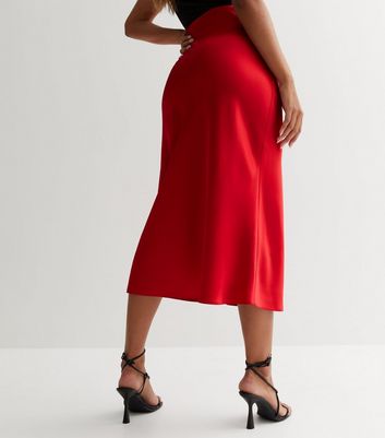 Topshop red clearance satin mini skirt