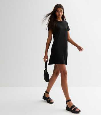 ONLY Black Jersey Pocket Short Sleeve Mini Dress