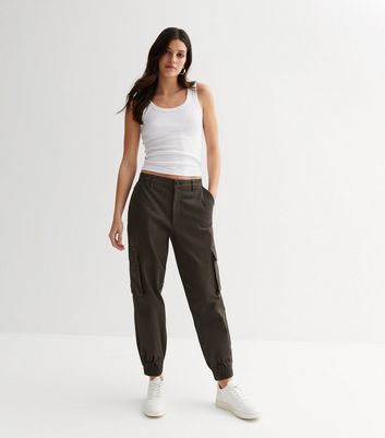 ONLY Khaki Cuffed Cargo Trousers New Look