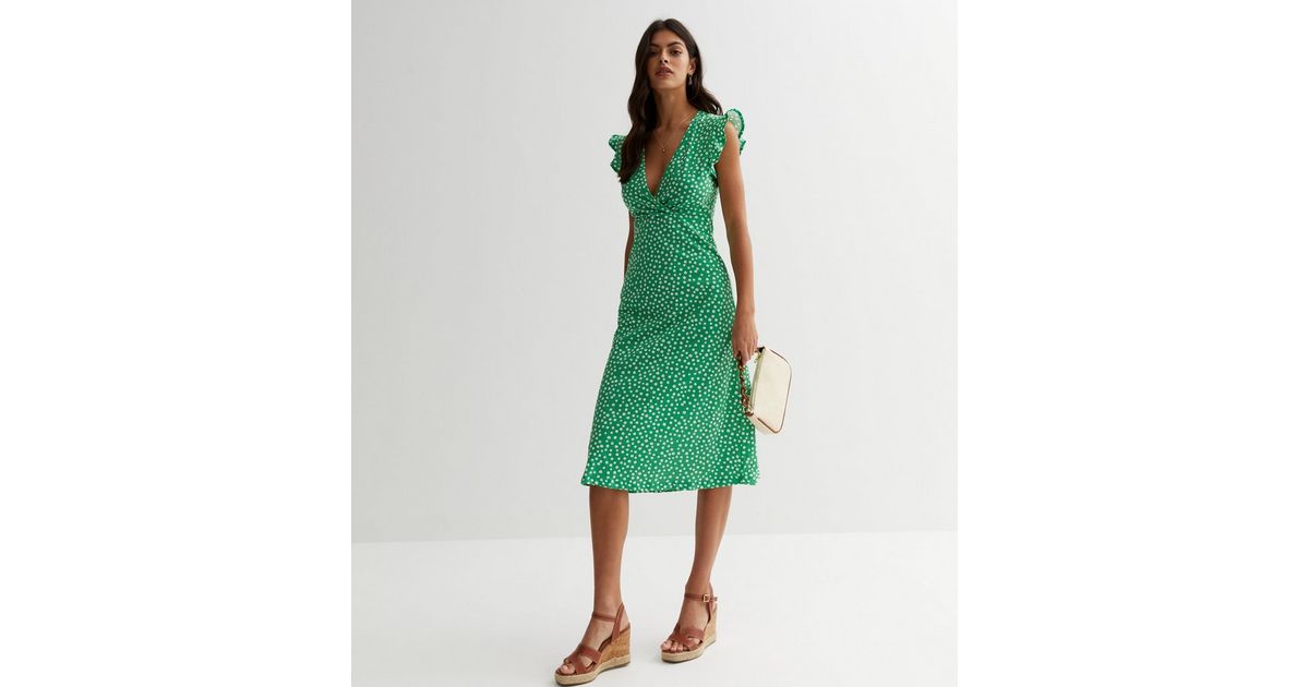 green emerald velvet dress Make Up Your Mind Green Ditsy Floral Babydoll Dress  Shop the Mint
