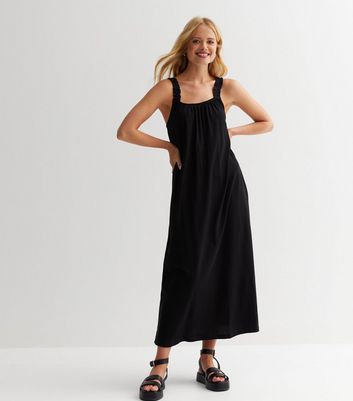 ONLY Black Jersey Strappy Midi Dress New Look