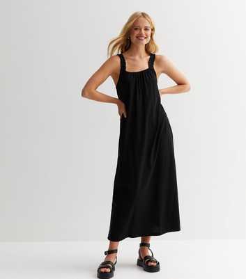 ONLY Black Jersey Strappy Midi Dress