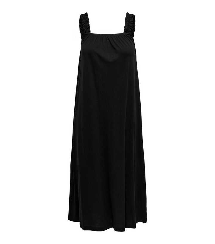 ONLY Black Jersey Strappy Midi Dress | New Look