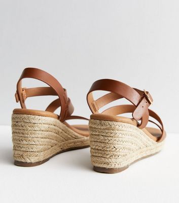 Tan wedge cheap sandals new look