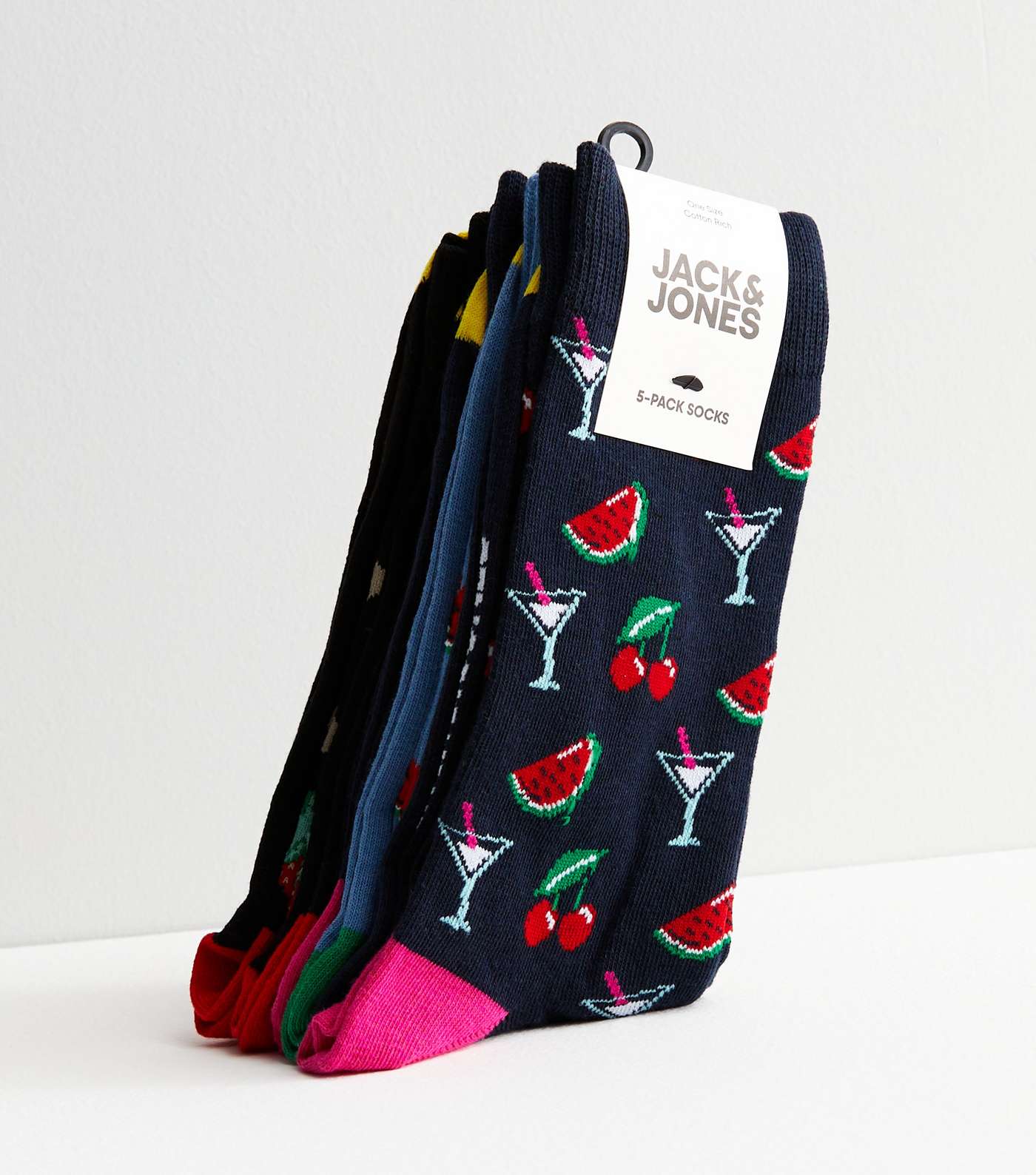 Jack & Jones 5 Pack Multicoloured Fruit Socks Image 3