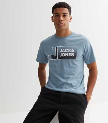 Jack & Jones Blue Crew Neck Logo T-Shirt
