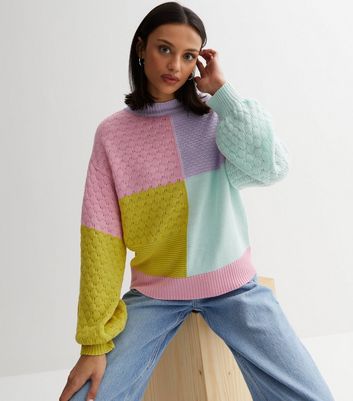 Sunshine Soul Multicoloured Knit Colour Block Jumper | New Look