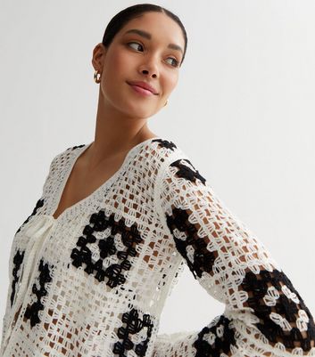 Ladies white hotsell crochet cardigan