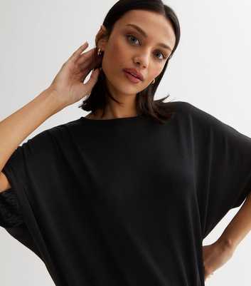 Black Fine Knit Batwing Top
