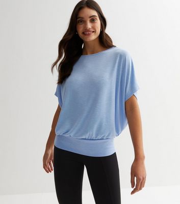 Pale Blue Fine Knit Batwing Top