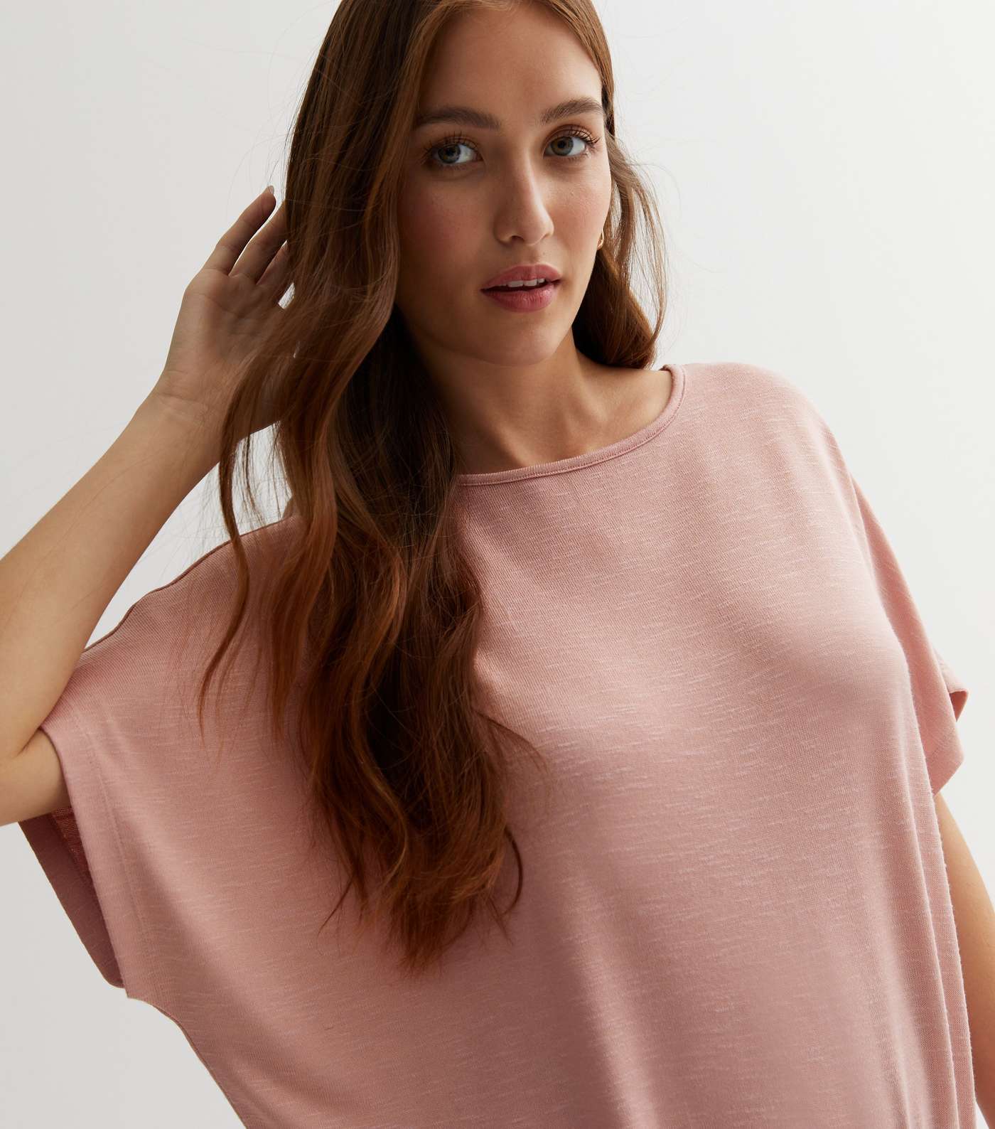 Pale Pink Fine Knit Batwing Top Image 2