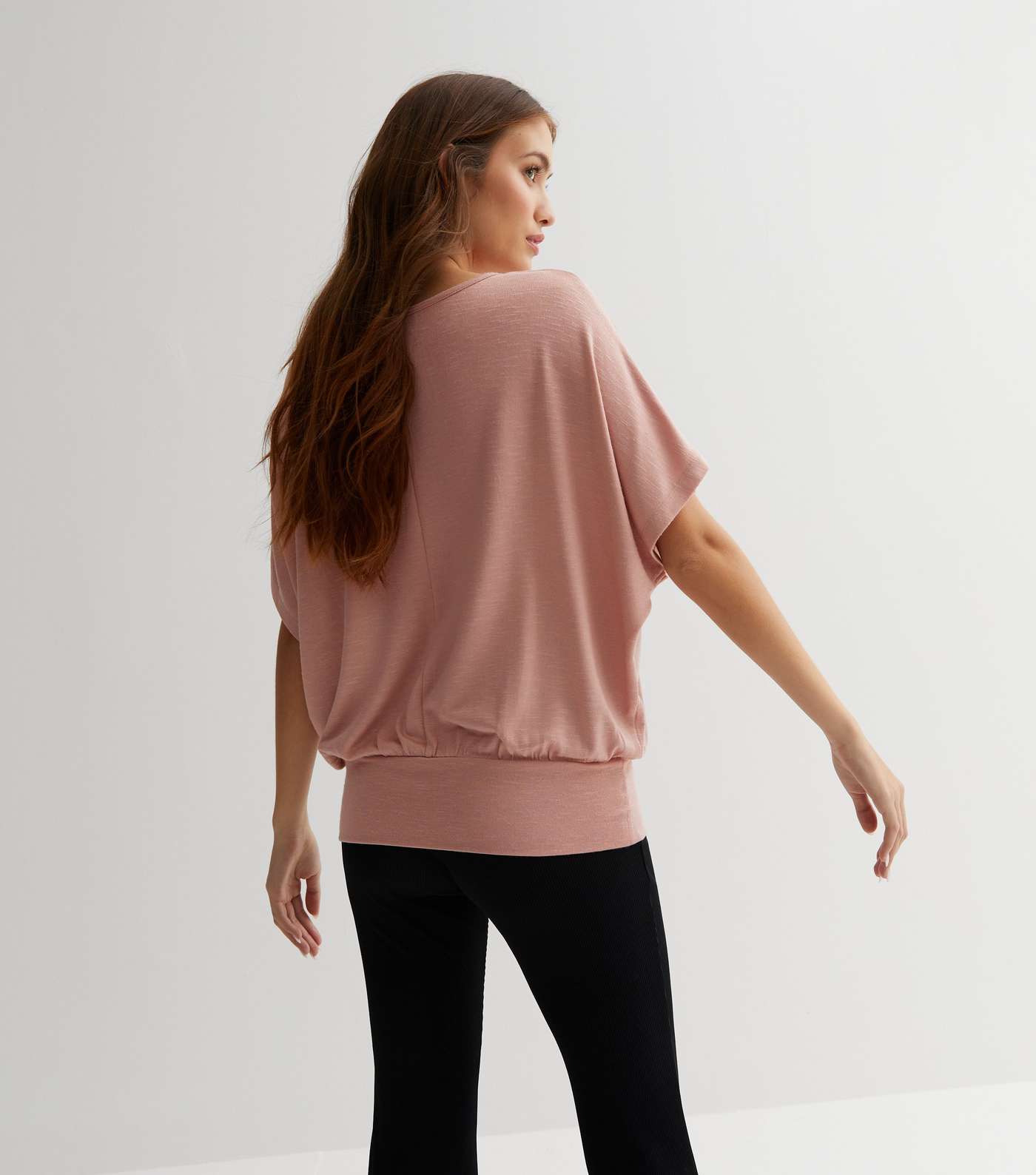 Pale Pink Fine Knit Batwing Top Image 4