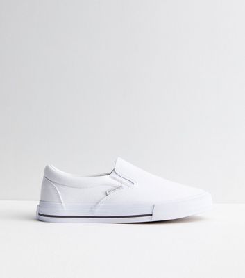 Plain white slip on canvas clearance shoes