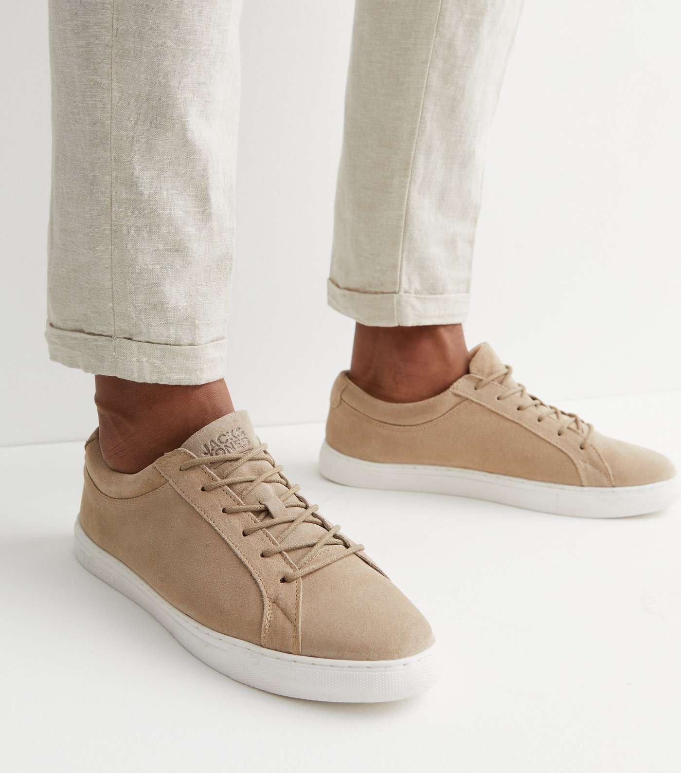 Jack & Jones Stone Suede Lace Up Trainers Image 2