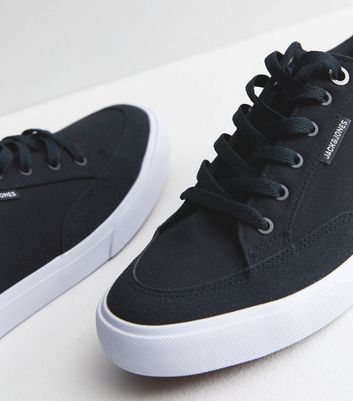 Mens black outlet canvas trainers