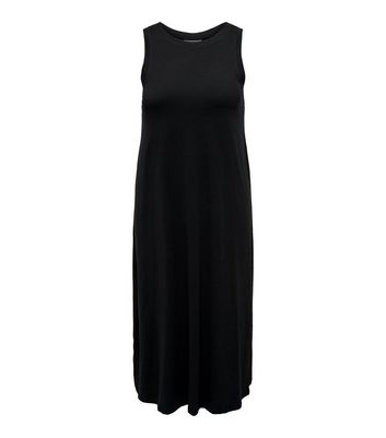 ONLY Curves Black Jersey Sleeveless Midi Dress New Look