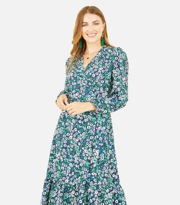 yumi ditsy floral wrap dress