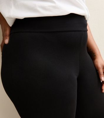 Curves Black Jersey High Waist Leggings New Look