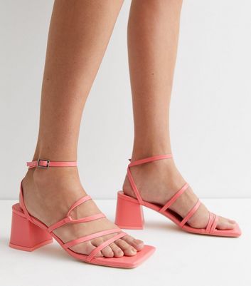 Coral block cheap heel sandals