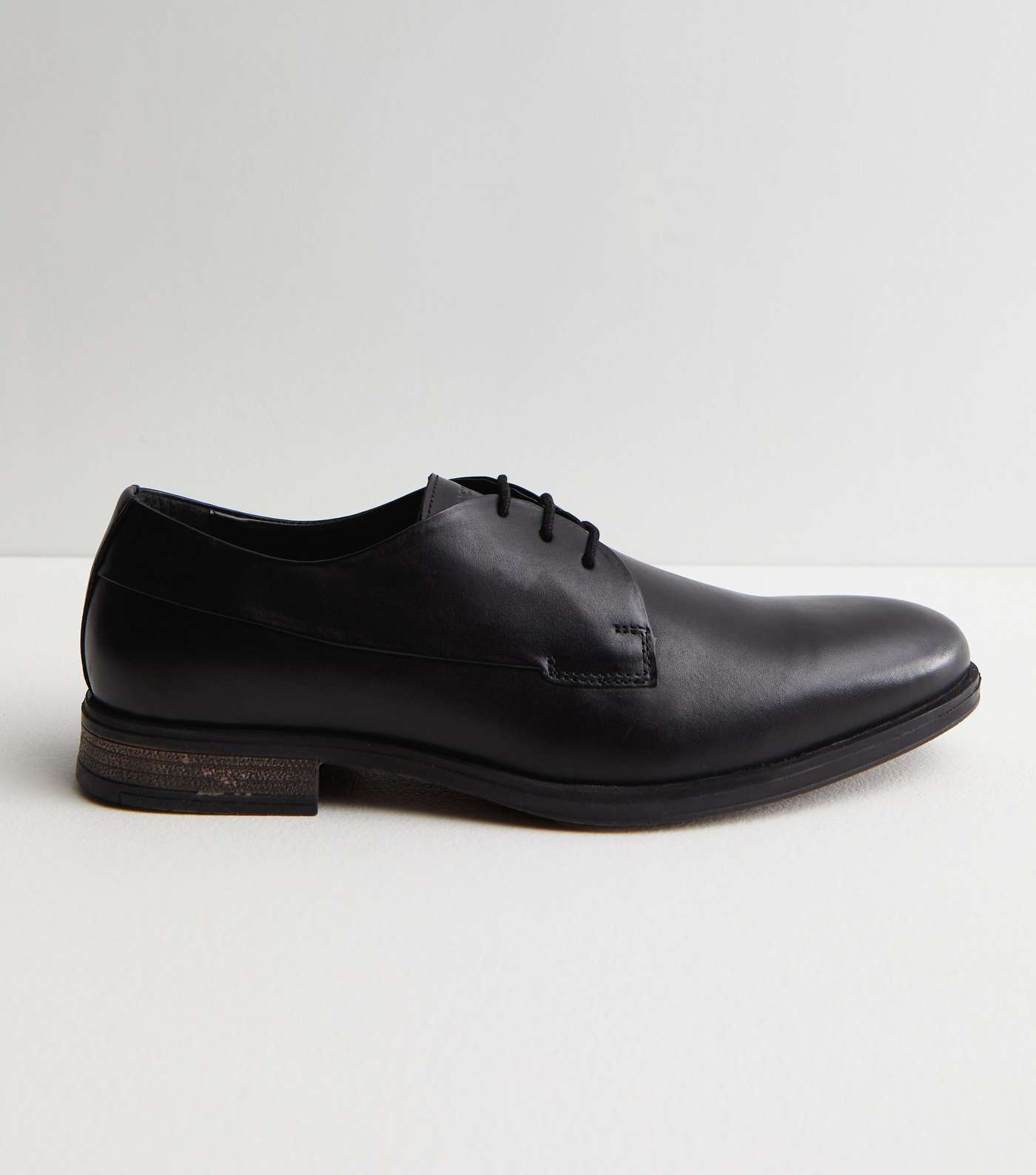 Jack & Jones Dark Grey Leather Rounded Oxford Shoes Image 3