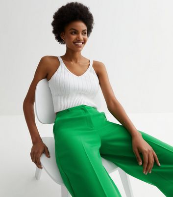 Zara, Pants & Jumpsuits, Zara Dark Green High Waisted Trousers