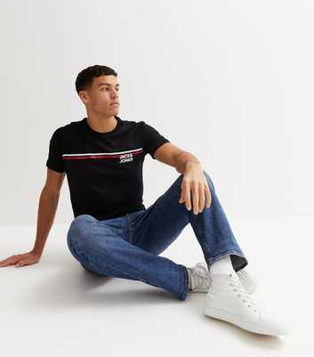 Jack & Jones Black Stripe Logo T-Shirt