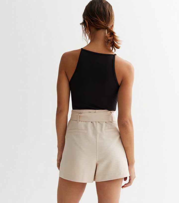 Stone Belted High Waist Shorts