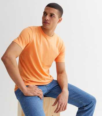 Jack & Jones Bright Orange Crew Neck Short Sleeve T-Shirt