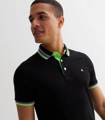 Black and neon green polo shirt online