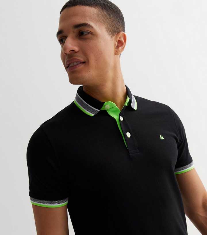 neon green and black striped shirt