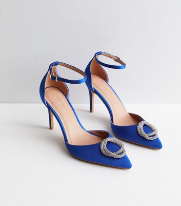 Cobalt blue mid hot sale heel shoes