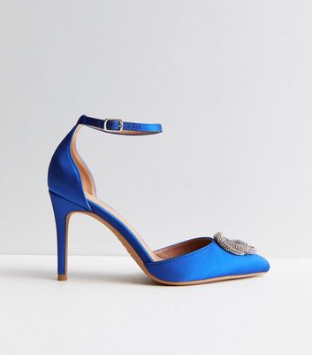 Blue embellished hot sale heels