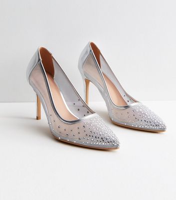 Silver sales mesh shoes