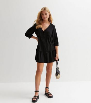 Black smock shop dress new look