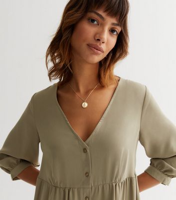 olive button dress